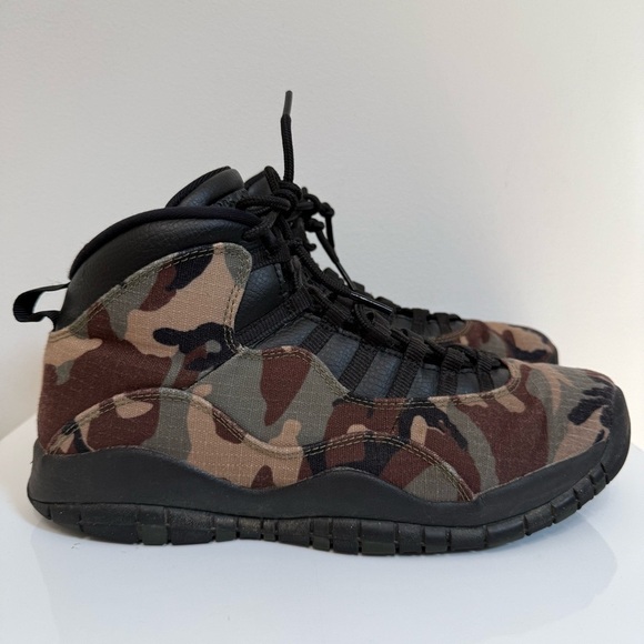 Nike Air Jordan 10 Retro Woodland Camo Sneaker 310805-201 2019 Men’s Size 10.5 - Picture 1 of 16